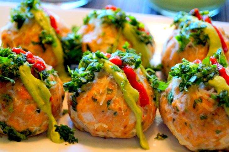 Baked Salmon Meatballs with Creamy Avocado Sauce recipe